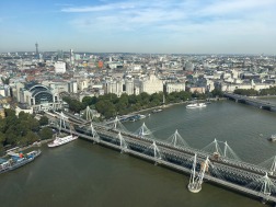 View of the Hungerford Bridge (I looked that name up hopefully it's right)