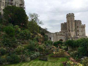 Gardens in Windsor Castle (previously a moat!)